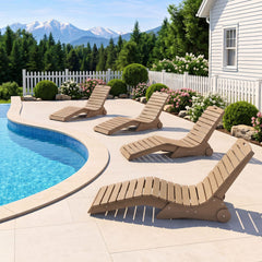 In Pool Lounge Chair in Brown HDPE, 46.5 lb Anti Float Weight, 450 lb Capacity