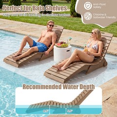 In Pool Lounge Chair in Brown HDPE, 46.5 lb Anti Float Weight, 450 lb Capacity