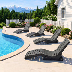 In Pool Lounge Chair in Dark Gray HDPE for Sun Shelves, 450 lb Capacity