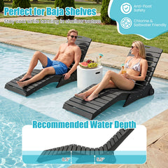 In Pool Lounge Chair in Dark Gray HDPE for Sun Shelves, 450 lb Capacity