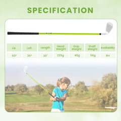Individual Gold Club for Boys and Girls with Fiberglass Shaft and Headcover-Green