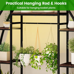 Indoor Plant Stand 63 inches Tall 10-Tier Corner Metal Plant Shelf Large Flowerpot Holder-Brown
