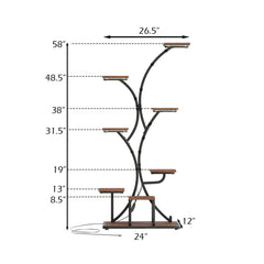 Indoor Plant Stand with Grow Lights 58 inches Tall 8-Tier Corner Metal Plant Shelf-Set of 2