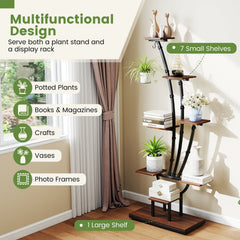 Indoor Plant Stand with Grow Lights Tall 8-Tier Corner Metal Plant Shelf-Set of 2