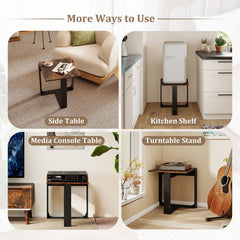 Industrial Sofa End Table with Metal Frame-1