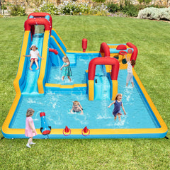 Giant Inflatable Water Park with 83.5 Inch Slide, Target Game and 735W Blower, Ages 3 to 12