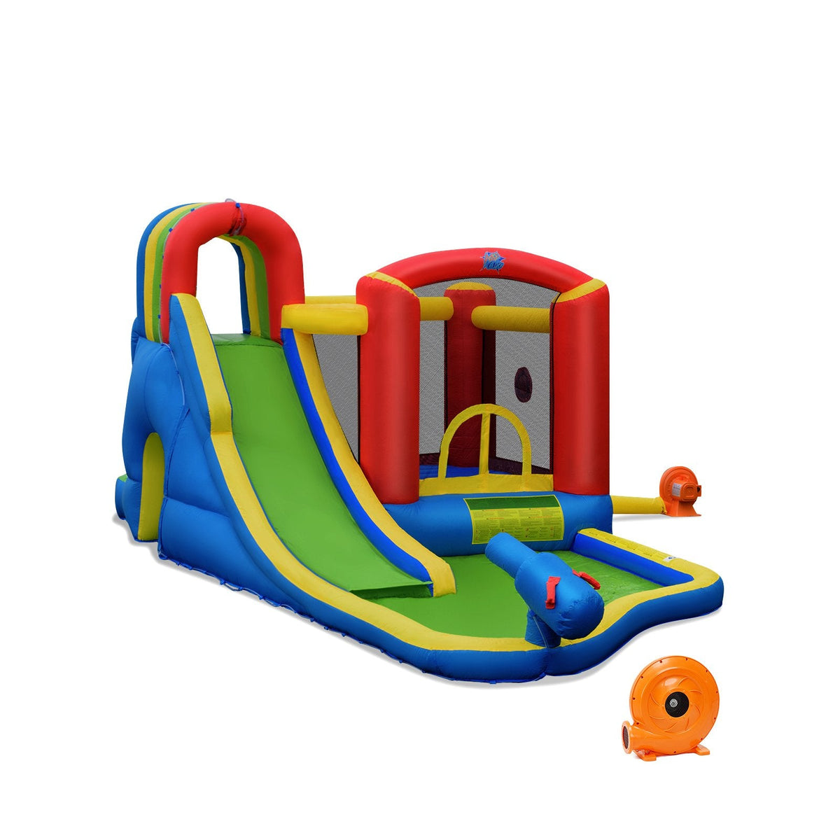 9-in-1 Inflatable Bounce House with Trampoline, Tunnel, Dart Board and Blower