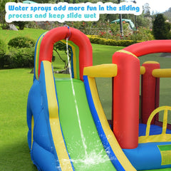 9-in-1 Inflatable Bounce House with Trampoline, Tunnel, Dart Board and Blower
