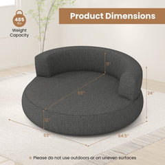 Inflatable Lounger Air Sofa with Detachable Cover-Gray