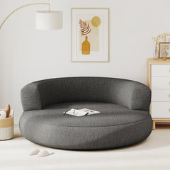 Inflatable Lounger Air Sofa with Detachable Cover-Gray