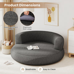 Inflatable Lounger Air Sofa with Detachable Cover-Gray