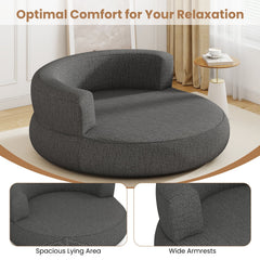 Inflatable Lounger Air Sofa with Detachable Cover-Gray