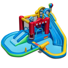 Inflatable Water Park with Splash Pool, 50 Ocean Balls and 750W Blower, Ages 3 to 12