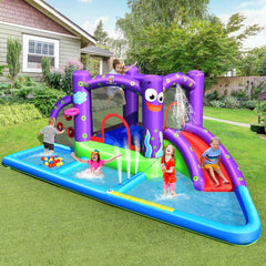 Octopus Inflatable Water Castle with Trampoline, Ball Pit and Splash Pool, No Blower