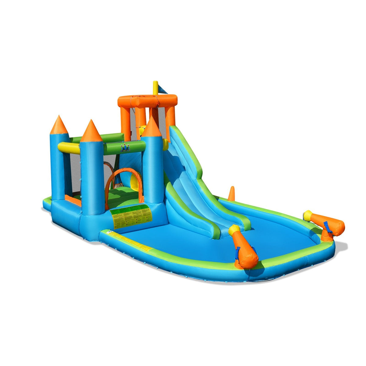 Castle Inflatable Water Park with 19.5 ft Frame, Safety Netting and Blower Included