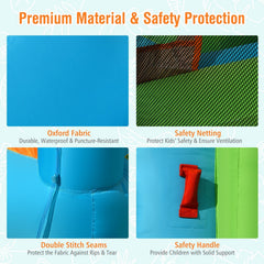 Castle Inflatable Water Park with Crawling Tunnel, Ball Pit and 60 Ocean Balls, No Blower