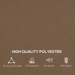 Gazebo Curtains, 10' x 13' Universal Replacement Privacy Curtain, 4-Panels Sidewall with Hooks/C-Rings, Dark Brown