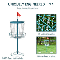 24-Chain Portable Practice Basket for Disc Golf Target Stand Easy Assembly & Lightweight Basket w/ Carry Bag Navy Blue