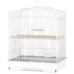 23" Bird Cage, Finches Canaries, Parrot Cage with Doors Perches, 2 Feeder Pet Supplies, White