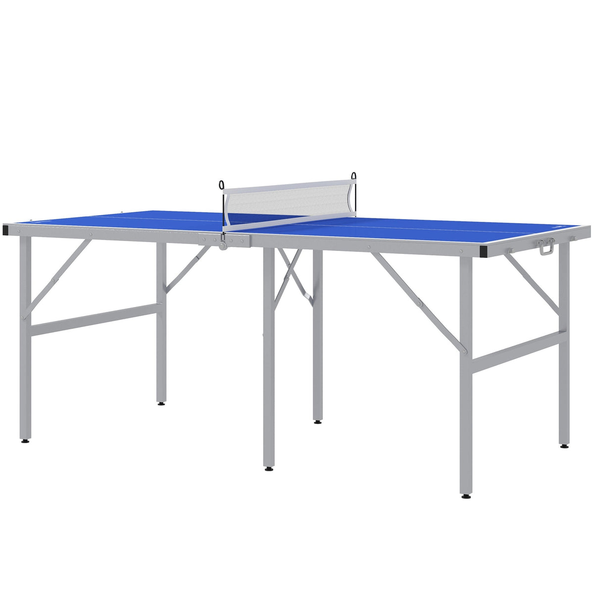 Portable Ping Pong Table Set, Table Tennis Table w/ Net, 2 Paddles, 3 Balls for Outdoor and Indoor, Easy Assembly, Blue