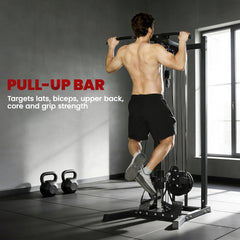 Cable Station Dual Pulley System with Pull up Bar and 14 Adjustable Positions