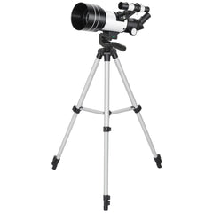 Astronomical Telescope for Adults, 70 mm Aperture Refractor Telescope with 100X, Adjustable Tripod, White
