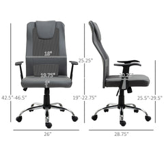 Ergonomic Office Chair with Thick Padded Headrest, Mesh Computer Desk Chair with Tilt Function, Armrest, Black