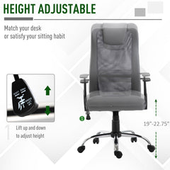 Ergonomic Office Chair with Thick Padded Headrest, Mesh Computer Desk Chair with Tilt Function, Armrest, Black