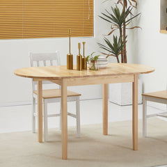 Solid Wood Kitchen Table, Drop Leaf Tables for Small Spaces, Folding Dining Table, Black