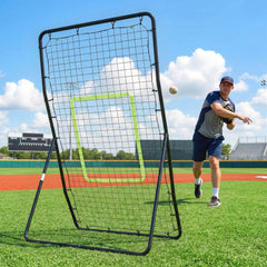 4 x 5.7ft Volleyball Rebounder Net with Strike Zone, Baseball Lacrosse Training Net for Pitching and Fielding