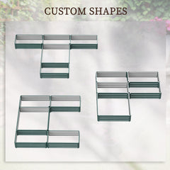 Steel Raised Garden Bed, Set of 5 Large Box Planters for Outdoor Plants Vegetables Flowers Herbs, 8x8x1ft, Black