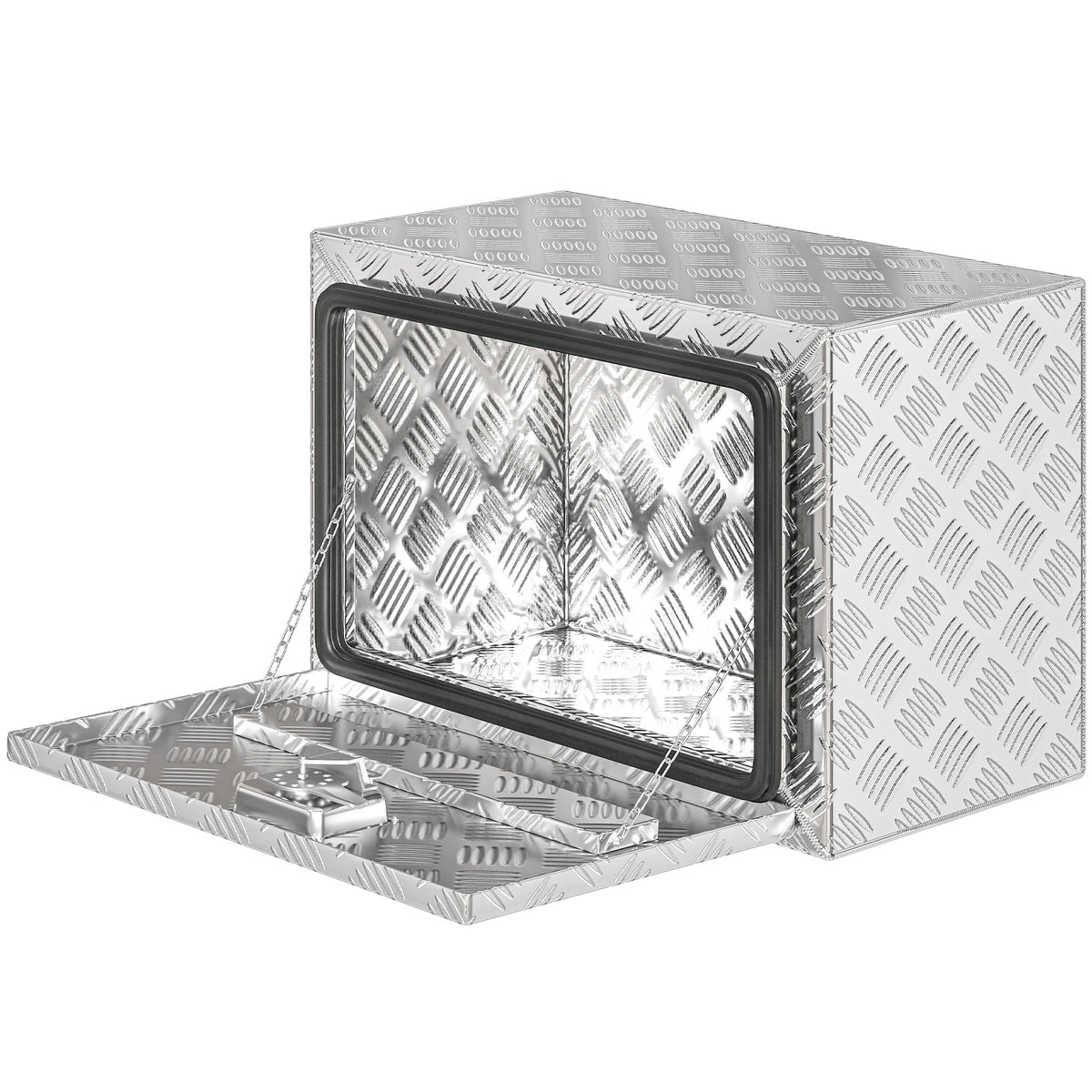 24 Inch Underbody Truck Tool Box, Heavy Duty Aluminum Tool Box, Storage Toolbox Chest Organizer with Lock and Keys