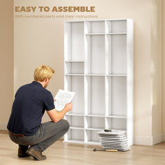Media Storage Cabinet, 9-Tier DVD Shelf with 21 Adjustable Shelves, Holds 835 CDs, 500 DVDs or 640 Blu-rays, Black