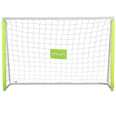 6ft x 4ft Soccer Goal Net with Metal Frame, PE Mesh, Ground Stakes, Easy Assembly, White