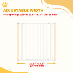 30"- 45" Easy Install Pet Gate w/ Door & Double Locking System, Extra Wide Dog Gate for Stairs, Hallways, White