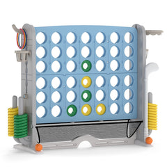 Jumbo 4-to-Score Game with Ring-toss and Basketball Hoop-Light Blue