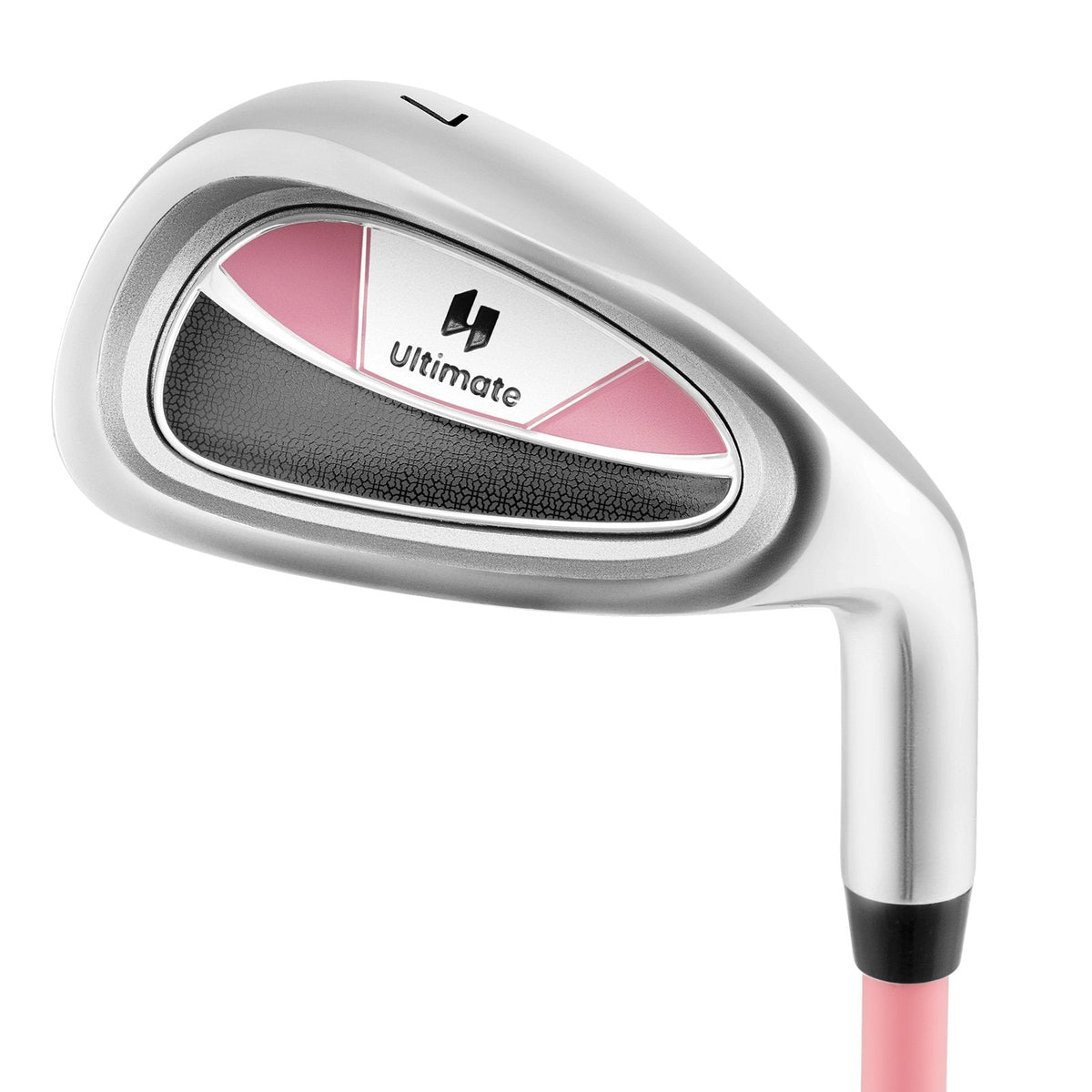 Junior #7 Iron for Kids with Fiberglass Shaft and Headcover-Pink