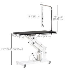Pet Grooming Table, Height Adjustable Dog Grooming Table with Arm, Noose and Non-Slip Grooming Table, Black