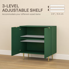 Modern Kitchen Storage Cabinet, Sideboard Buffet Cabinet with Adjustable Shelves and Metal Legs for Kitchen, Black
