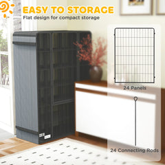 24 Panel 31.5" Height Heavy Duty Dog Playpen for Small Medium Dogs, Grey