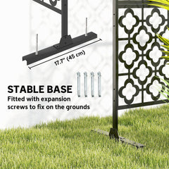 Metal Outdoor Privacy Screen, Freestanding Outdoor Divider with Stand, 78" x 48", Black