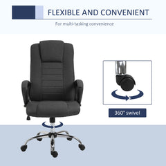High Back Office Chair, Height Adjustable Computer Desk Chair with Swivel Wheels and Tilt Function, Charcoal Grey