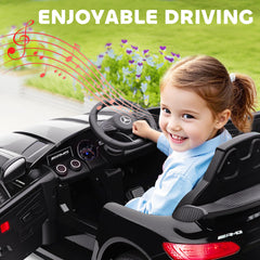 Mercedes-Benz AMG GTR Licensed 12V Battery Powered Kids Electric Car w/ Remote, Soft Start, Lights, Music Horn, Black