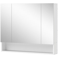 Wall Mounted Bathroom Medicine Cabinet with Mirror and Adjustable Shelves, Grey