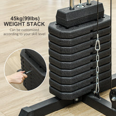 Home Gym Weights Machine, Multi Gym Lat Pulldown and Leg Workout Equipment with 99lbs Weight Stack
