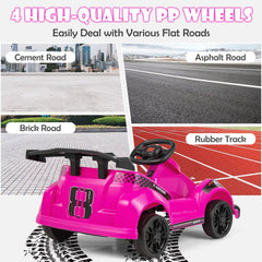 6V Kids Ride On Go Kart with 13.5 Inch Belted Seat and USB Music Panel, Pink