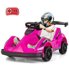 6V Kids Ride On Go Kart with 13.5 Inch Belted Seat and USB Music Panel, Pink