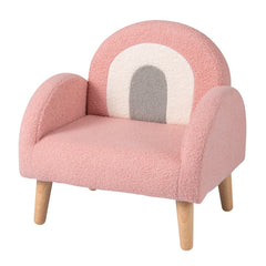 Kids Armchair with Comfy Backrest and Armrests-Pink