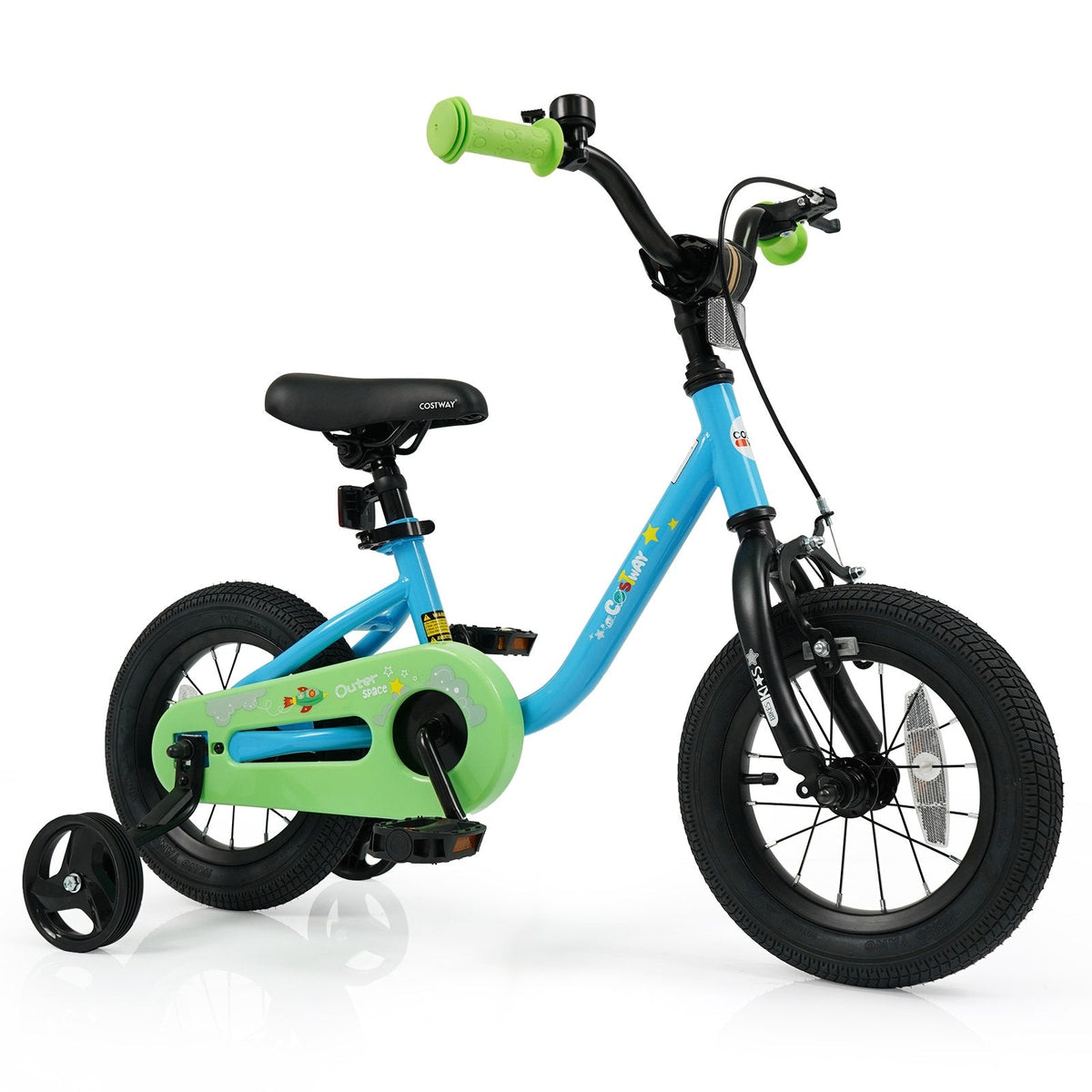 12 Inch Kids Bike with Wheel Reflectors and Removable Training Wheels, Blue