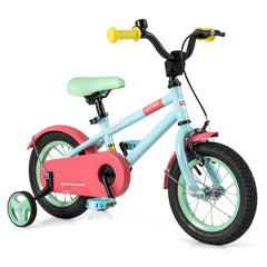 12 Inch Kids Bike with Adjustable Handlebar and Saddle, Light Blue
